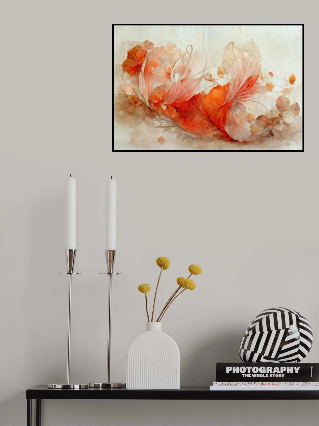 Persian Red Flowers Poster och Canvastavla