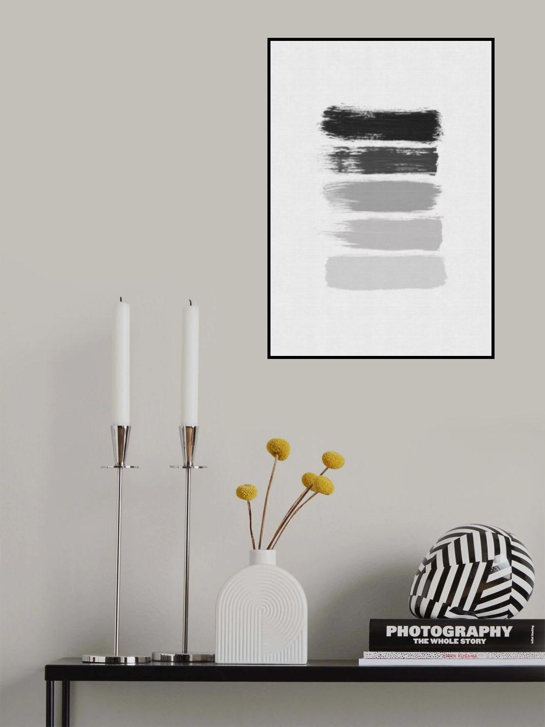 Black & White Stripes Poster och Canvastavla