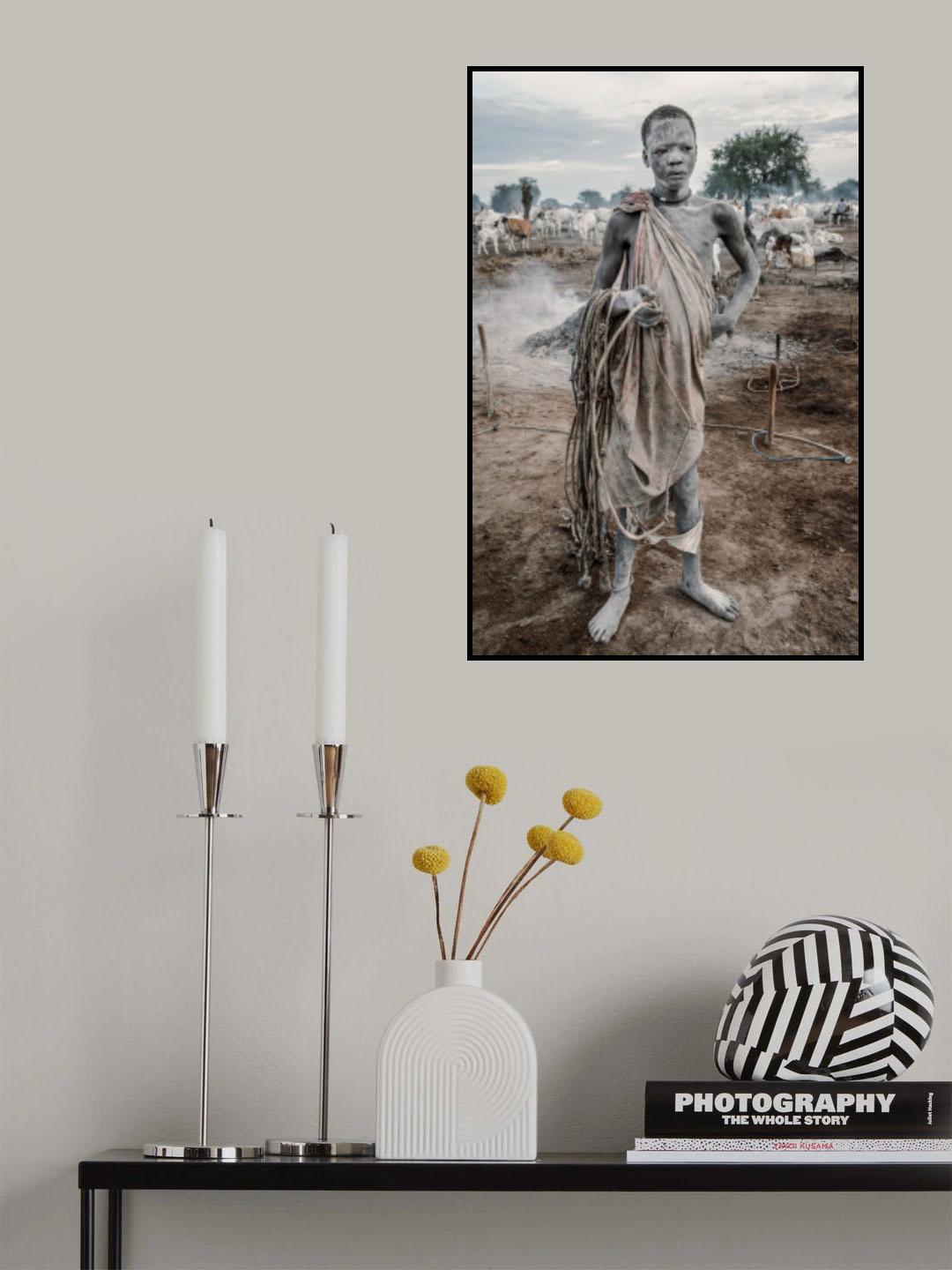 Young Mundari herder Poster och Canvastavla