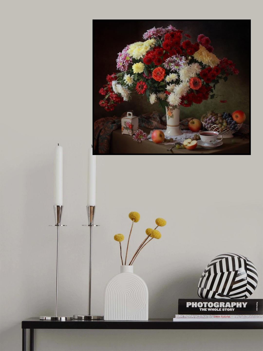 С букетом осенних цветов Poster och Canvastavla