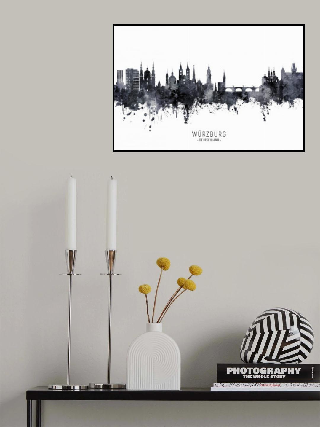 Würzburg Germany Skyline Poster och Canvastavla