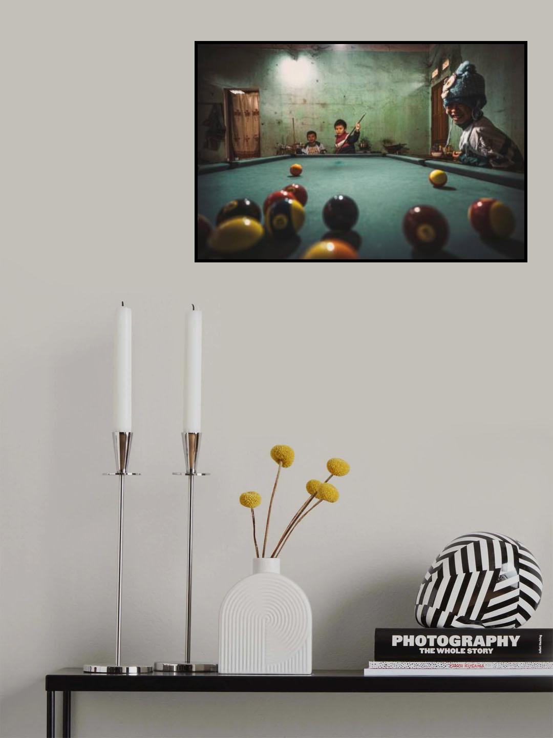 Playing snooker in the mountains Poster och Canvastavla