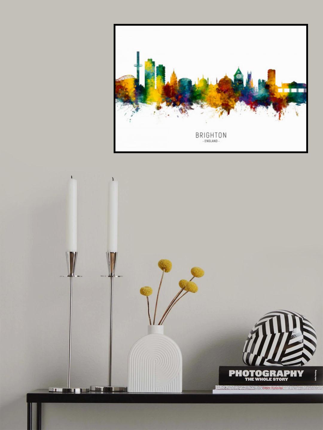 Brighton England Skyline Poster och Canvastavla
