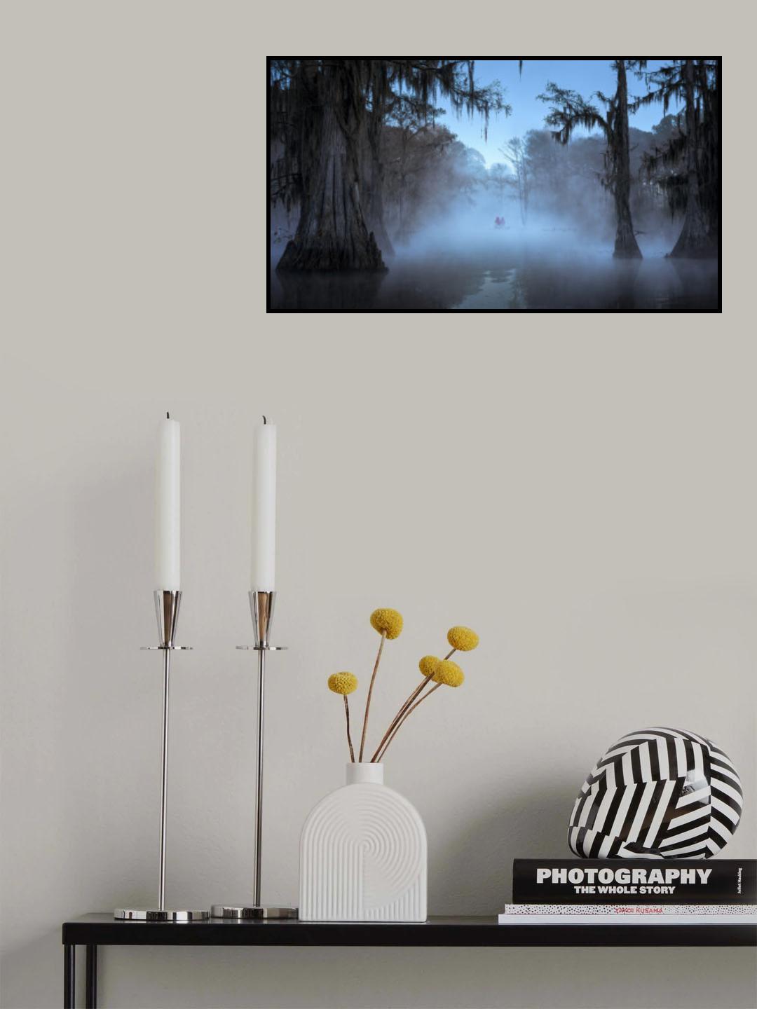 Misty Morning at Caddo lake Poster och Canvastavla