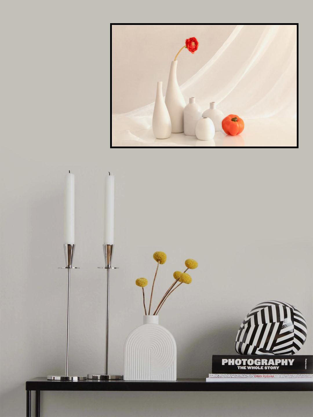 Ranunculus flower and pepper Poster och Canvastavla
