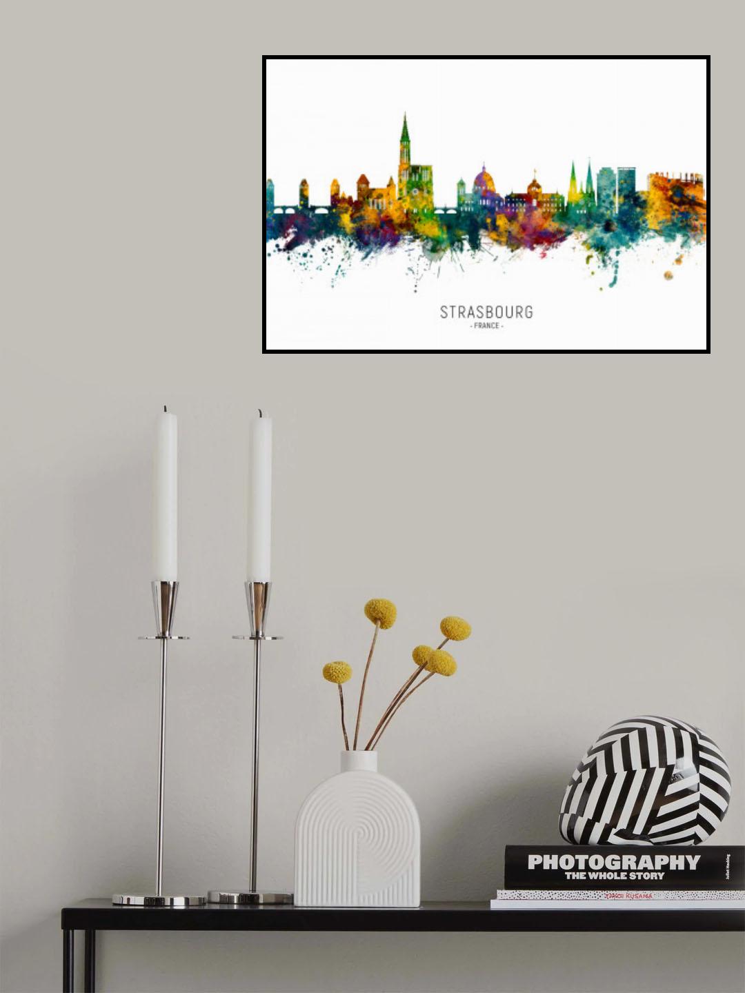 Strasbourg France Skyline Poster och Canvastavla