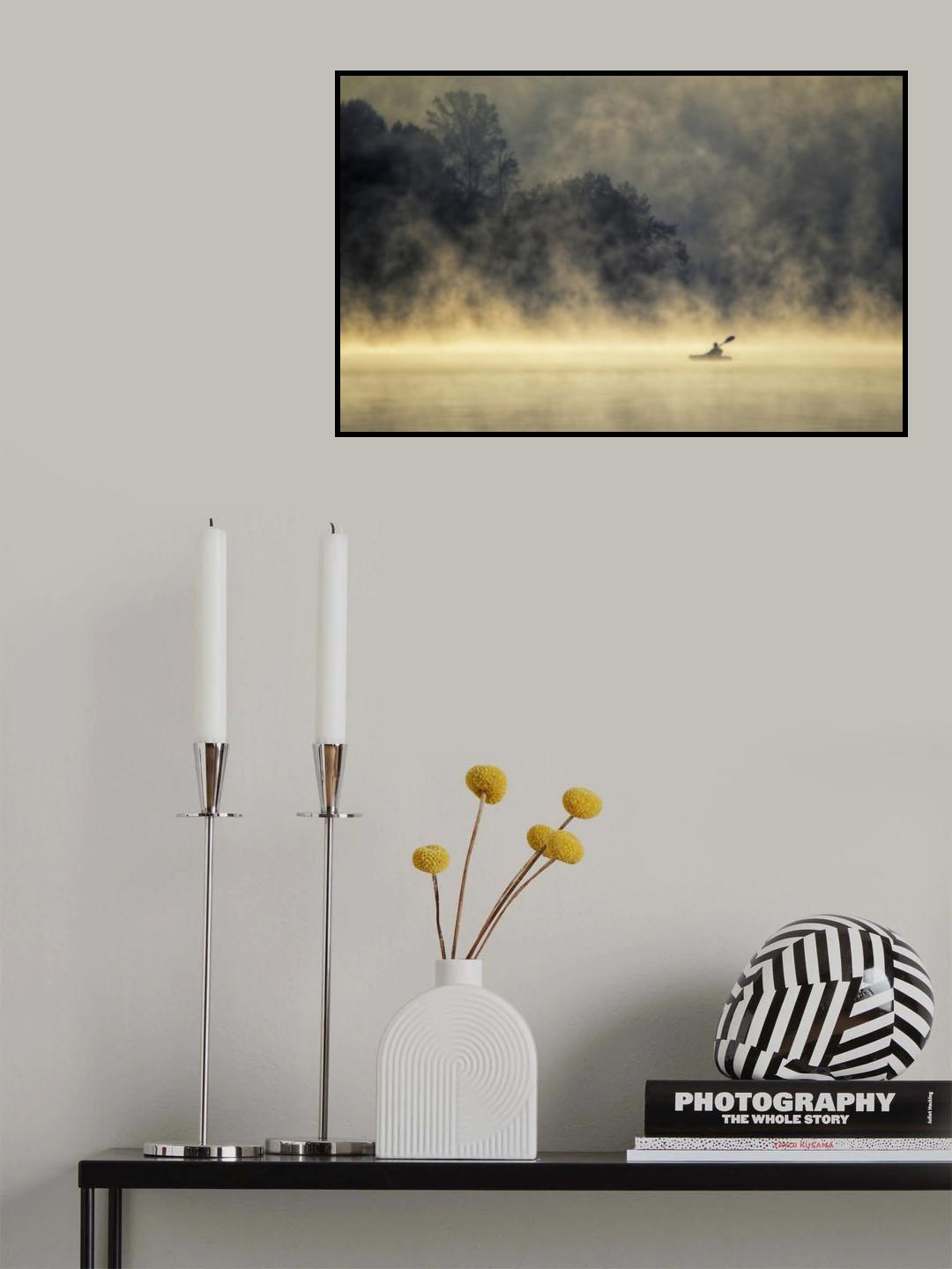 Kayaking in the mist Poster och Canvastavla