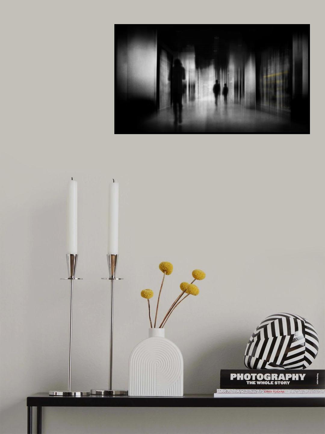 Yellow lights in the shop window Poster och Canvastavla