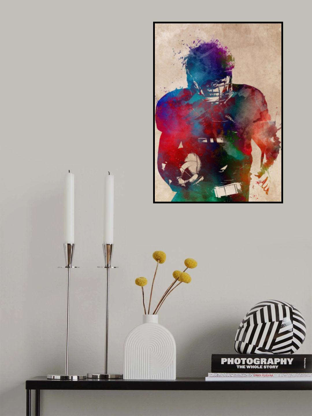 American Football Player Sport Art 3 Poster och Canvastavla