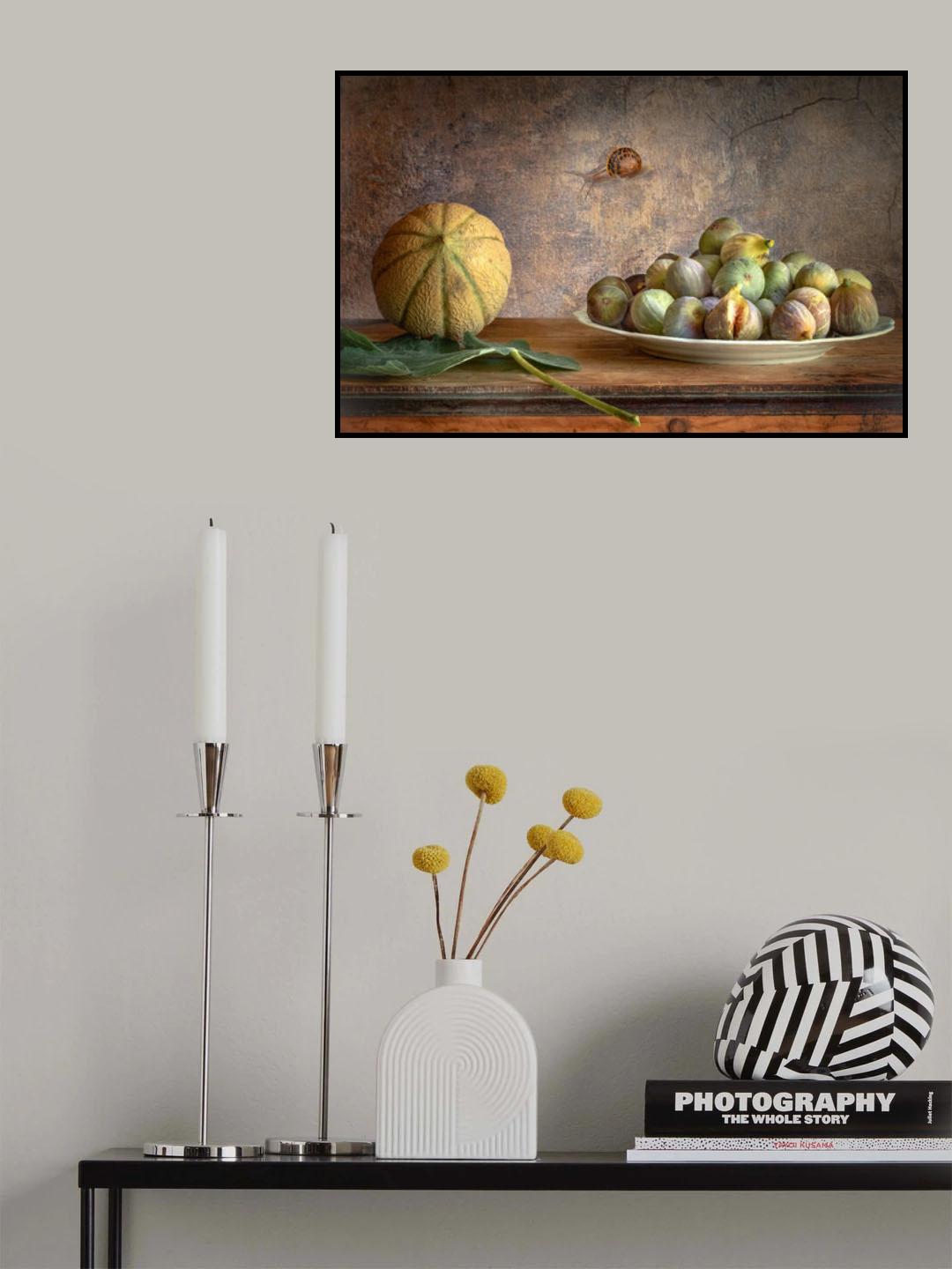 Still Life with Figs and Melon Poster och Canvastavla