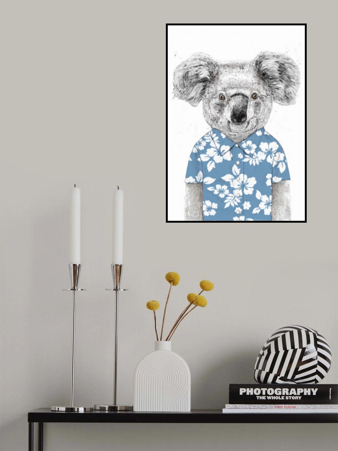 Summer Koala (blue) Poster och Canvastavla