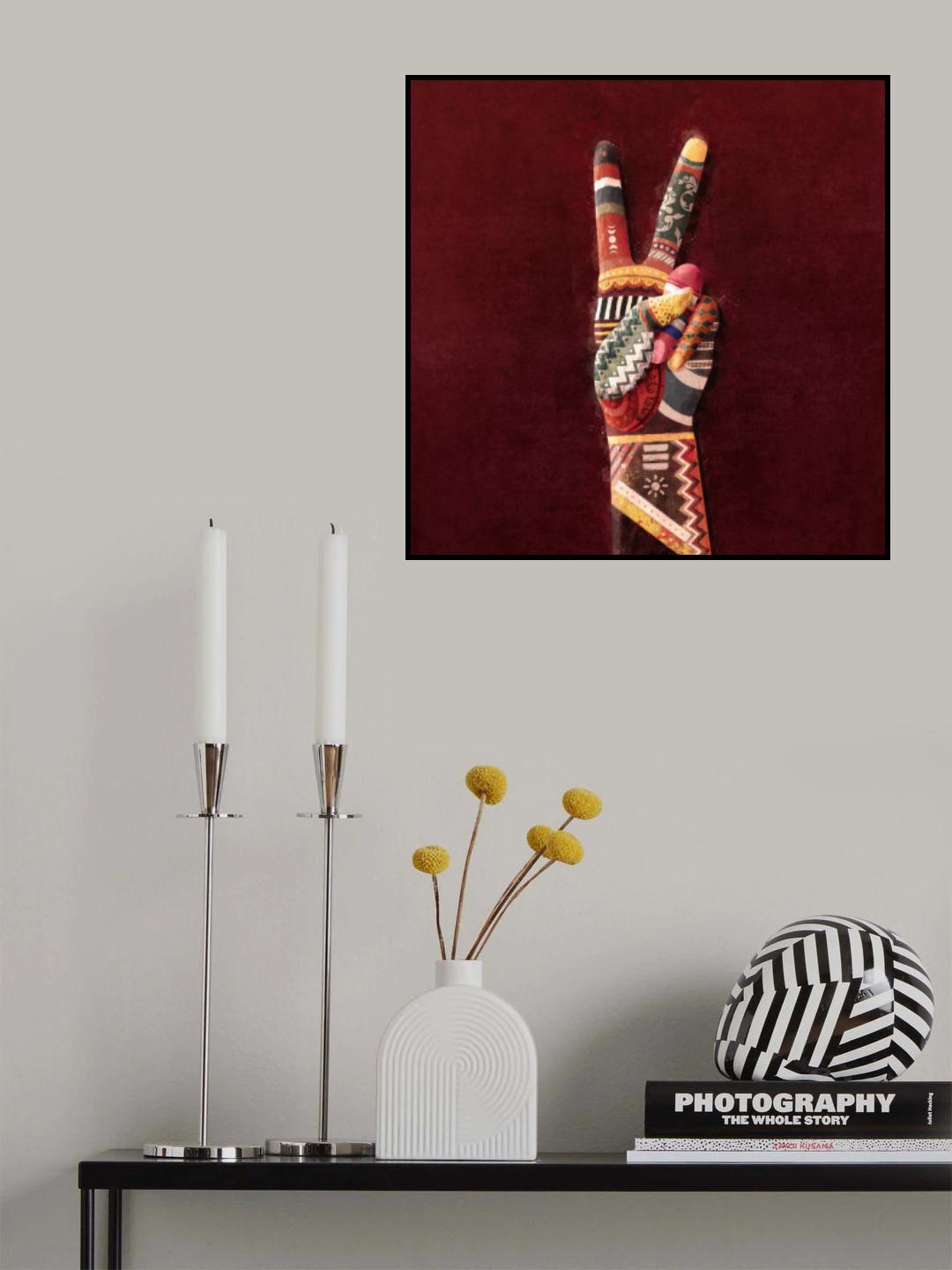 Hand V Color Poster och Canvastavla