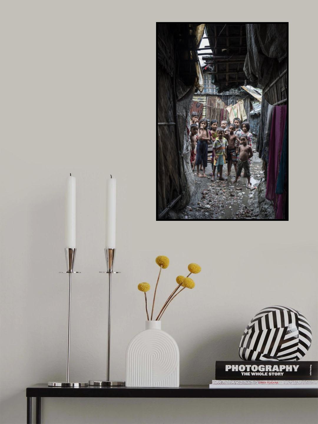 Children at Bangladesh Slum Poster och Canvastavla
