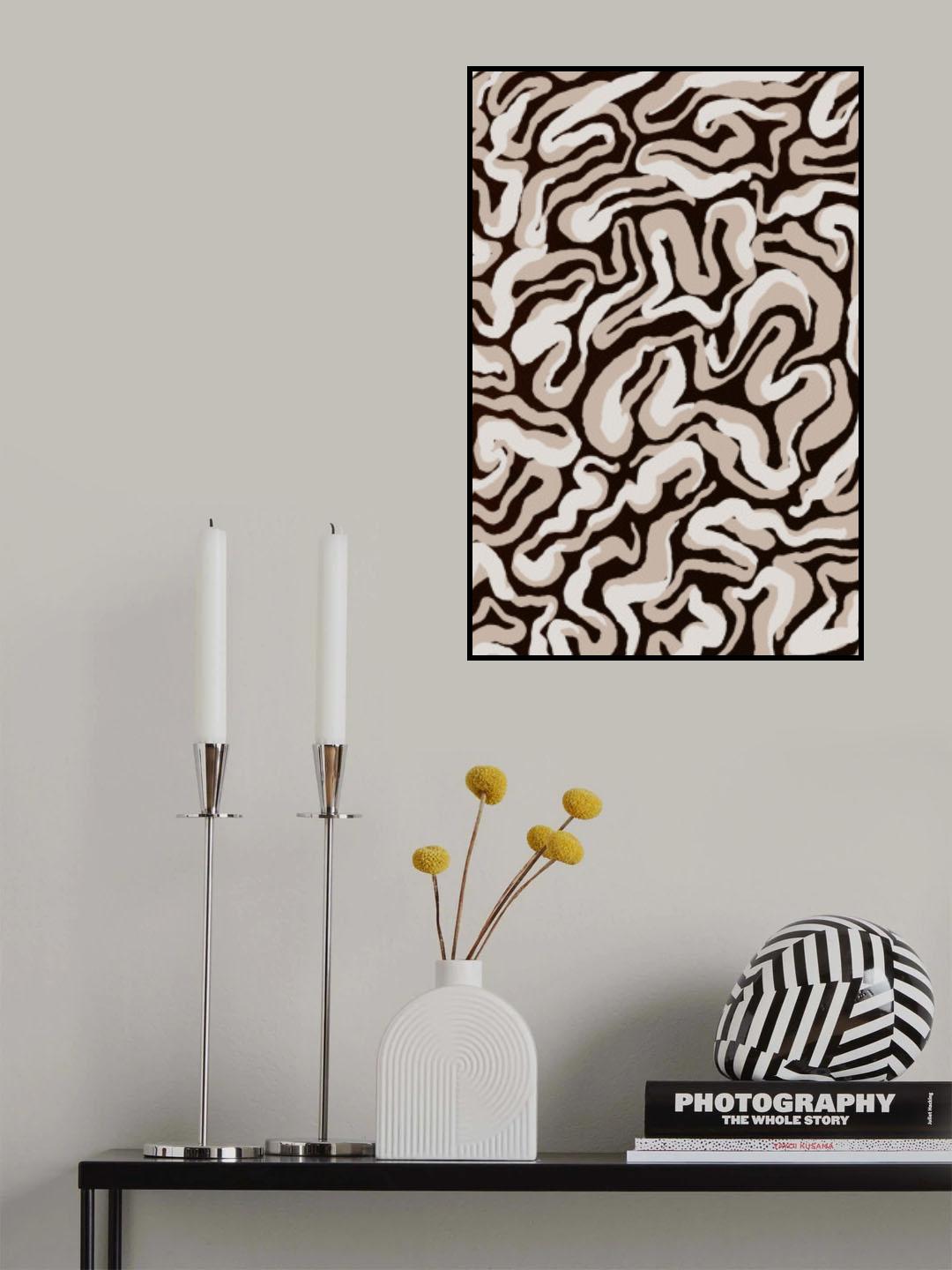 White Beige Pattern Poster och Canvastavla