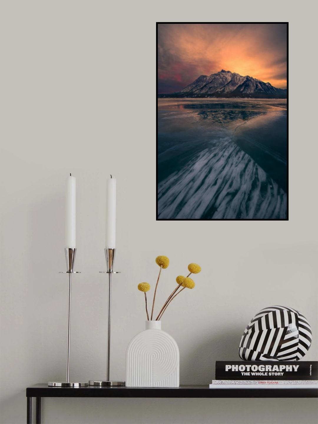 Ice Bars in Lake Abraham Poster och Canvastavla