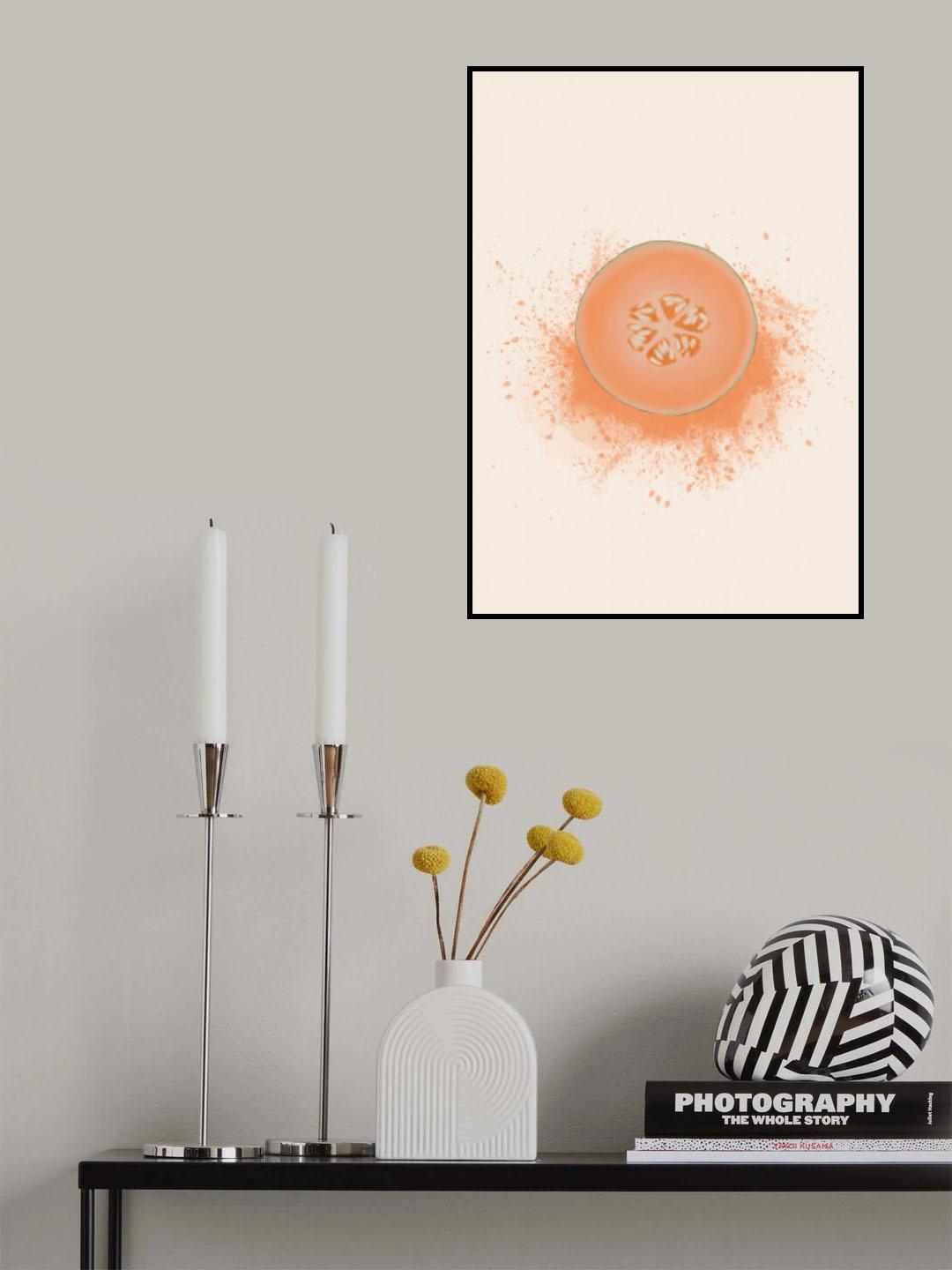 Cantaloupe Splash Poster och Canvastavla
