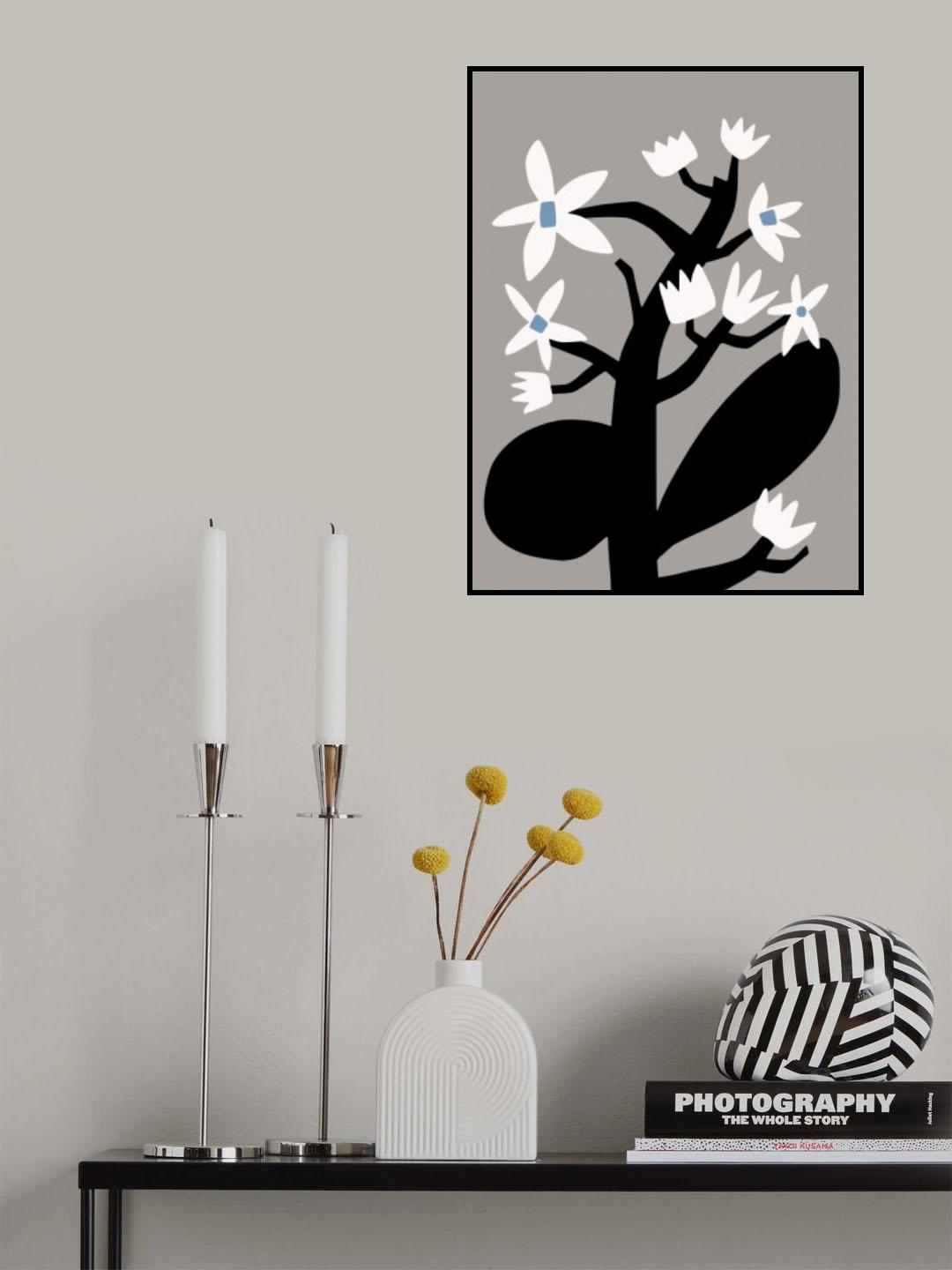 Black and White Flower Poster och Canvastavla