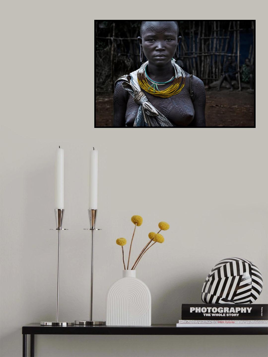 Surma tribe woman. Poster och Canvastavla