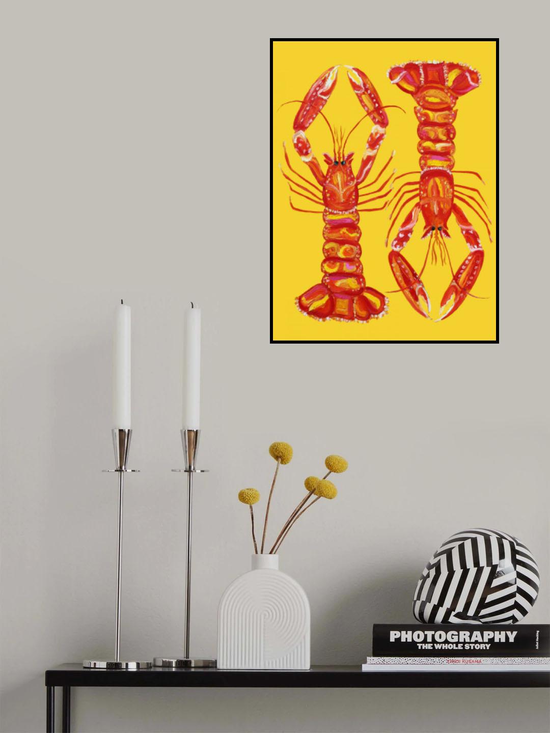 Langoustines On Yellow Poster