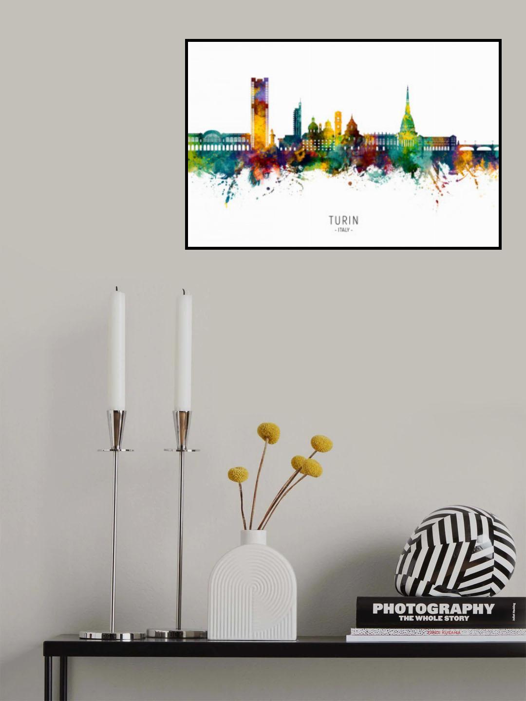 Turin Italy Skyline Poster och Canvastavla
