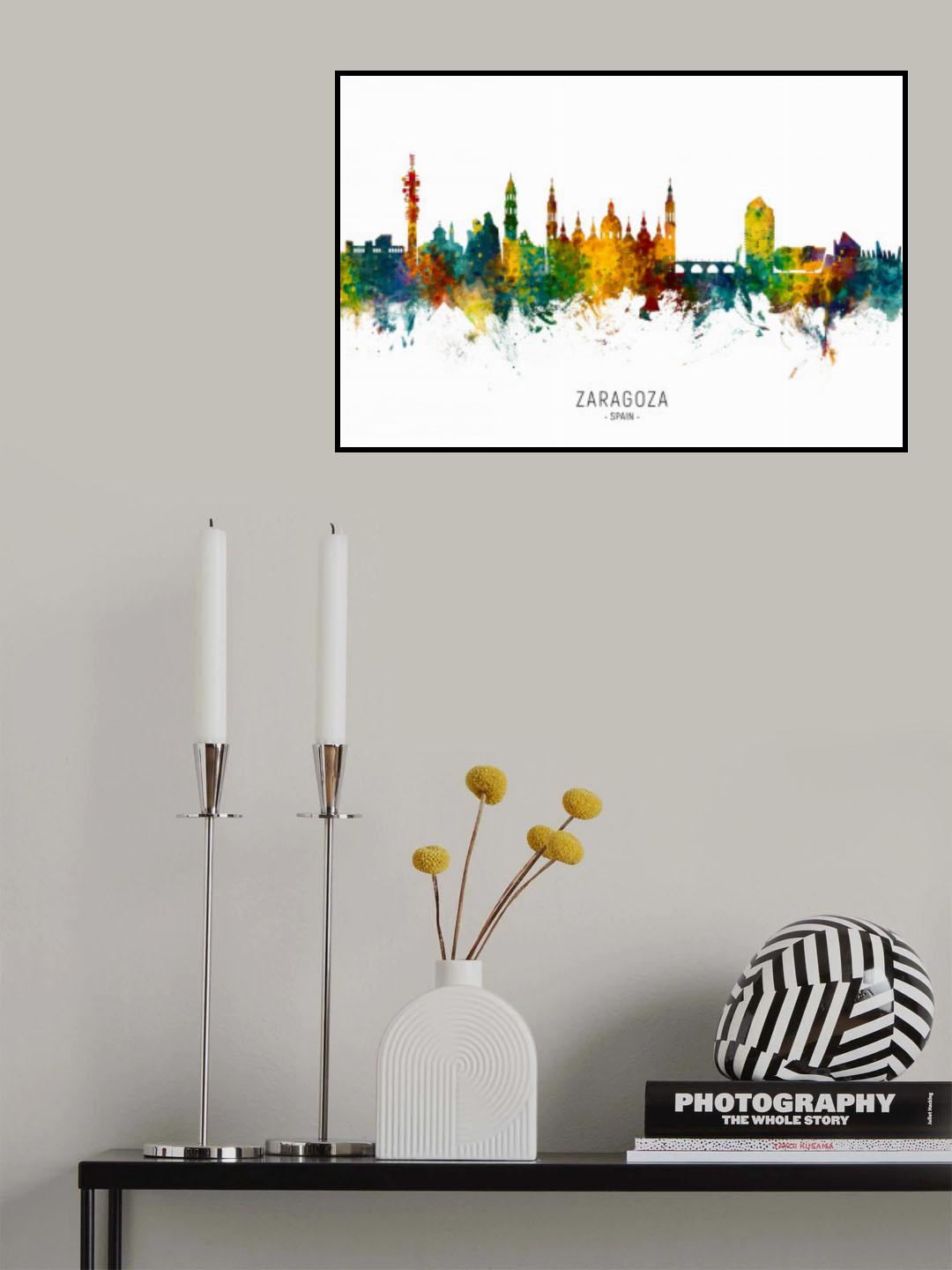 Zaragoza Spain Skyline Poster och Canvastavla