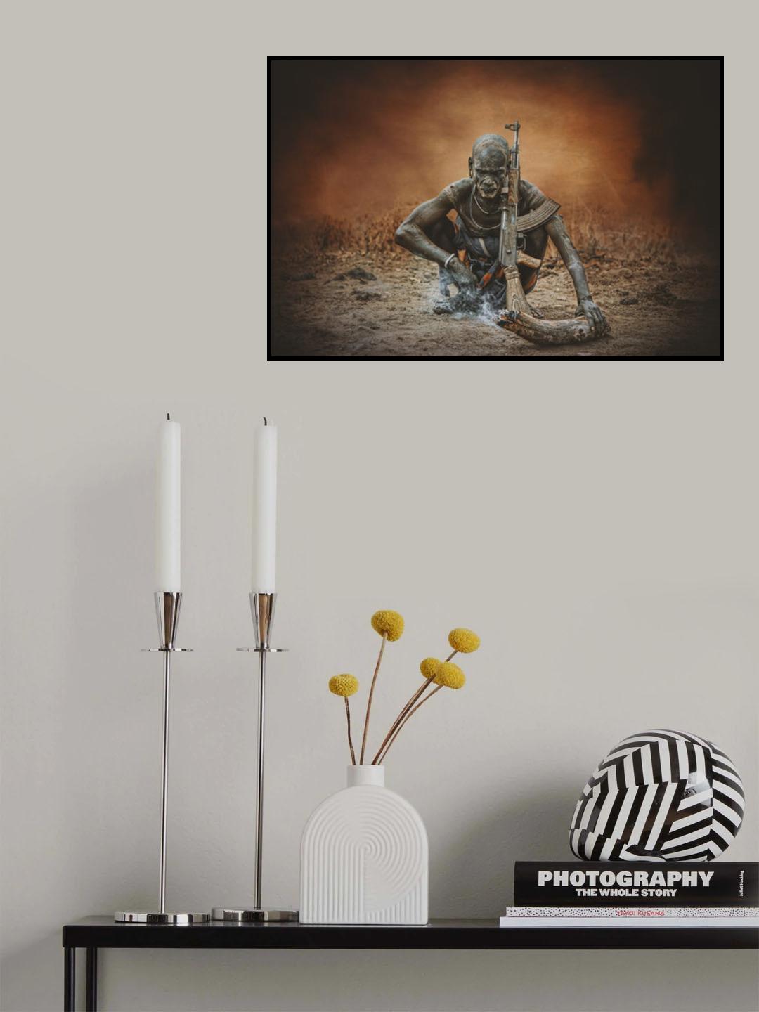 Warrior Mursi Warrior Poster och Canvastavla