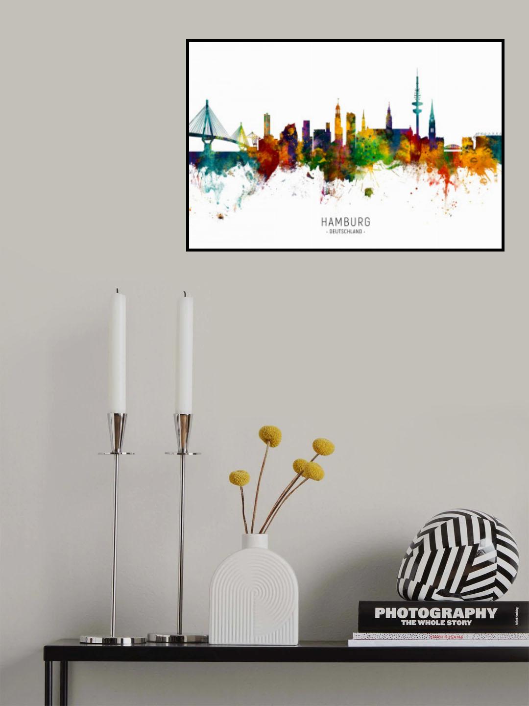 Hamburg Germany Skyline Poster och Canvastavla