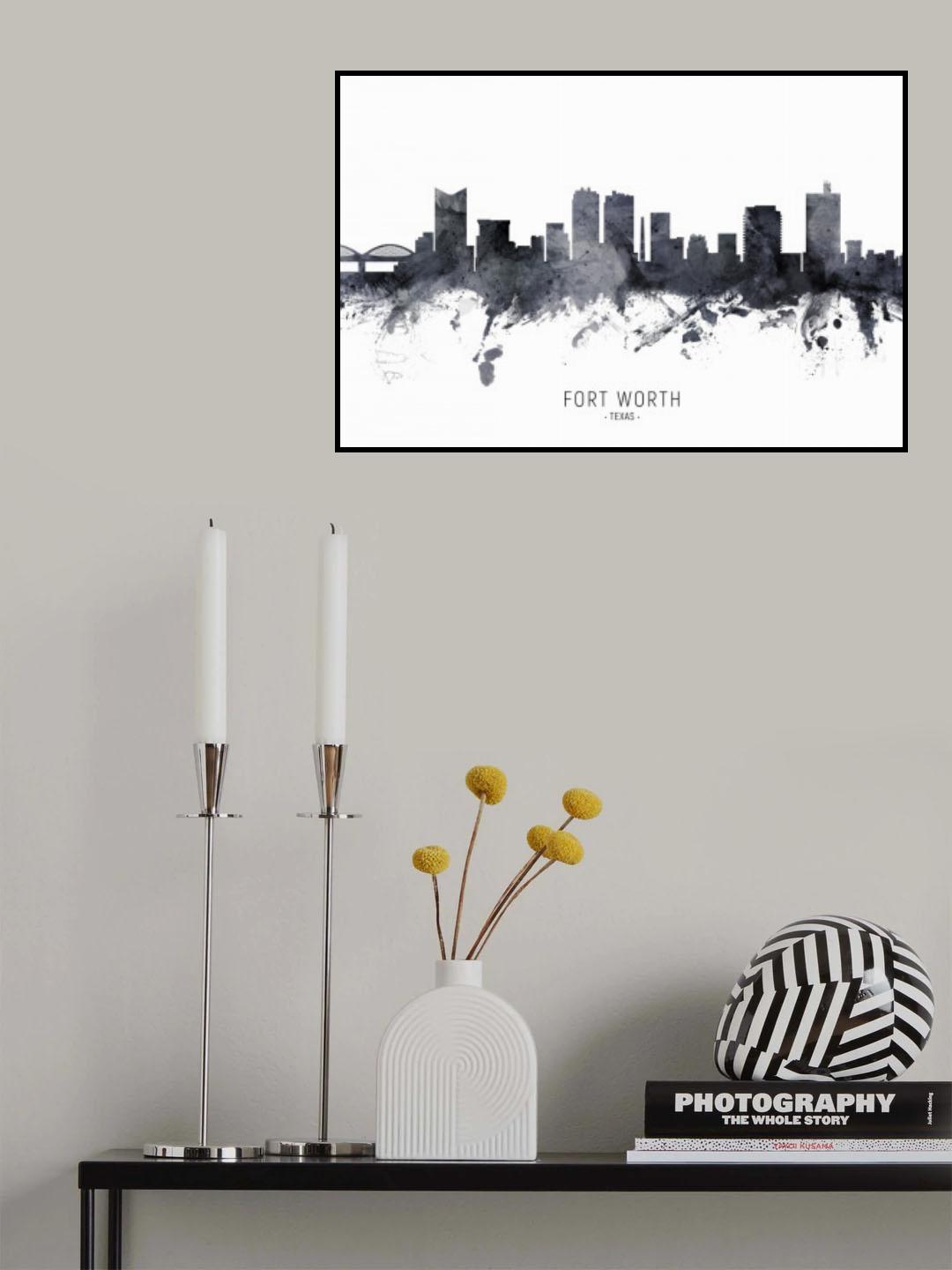 Fort Worth Texas Skyline Poster och Canvastavla