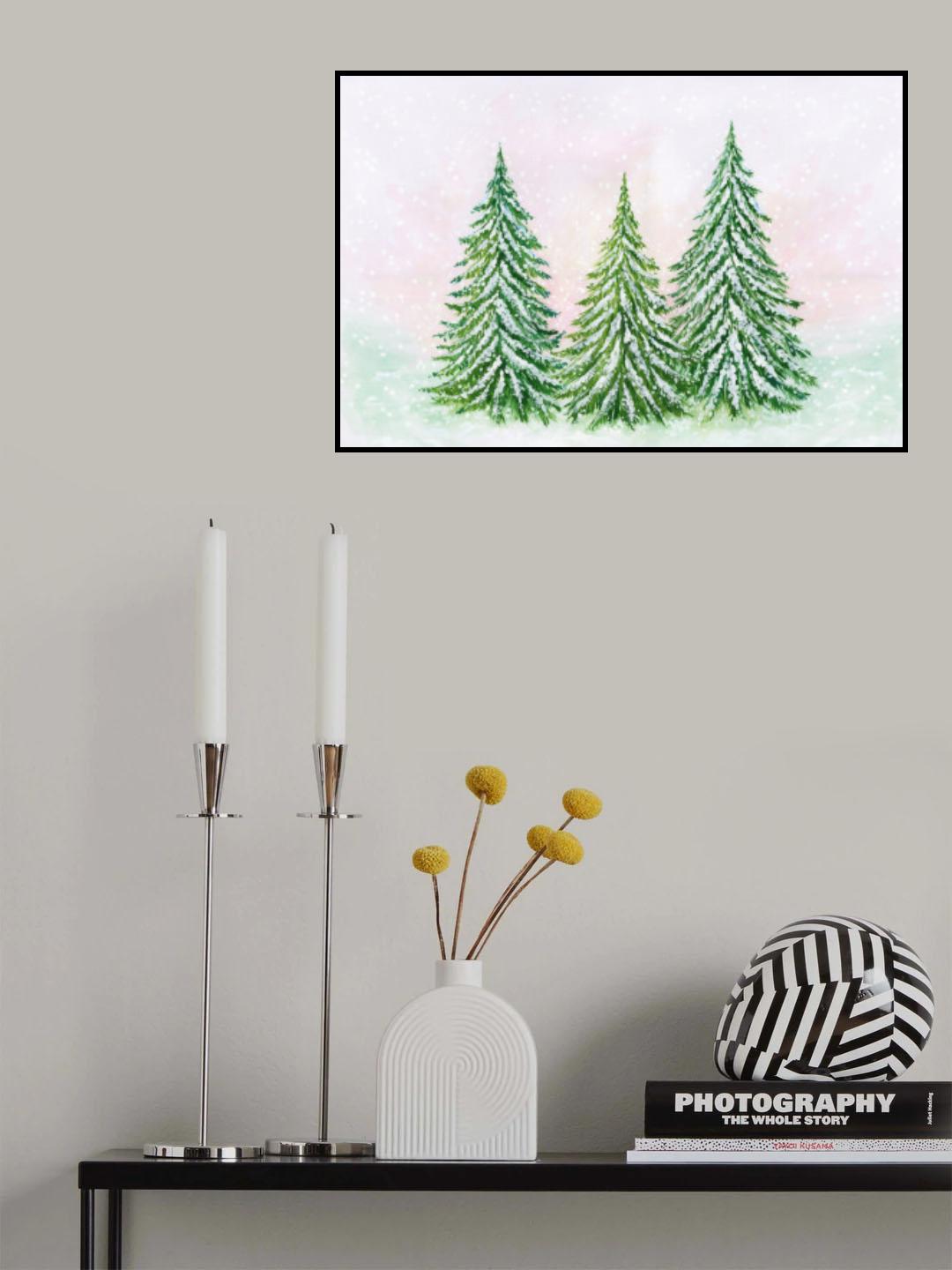 The snowy trees Poster och Canvastavla