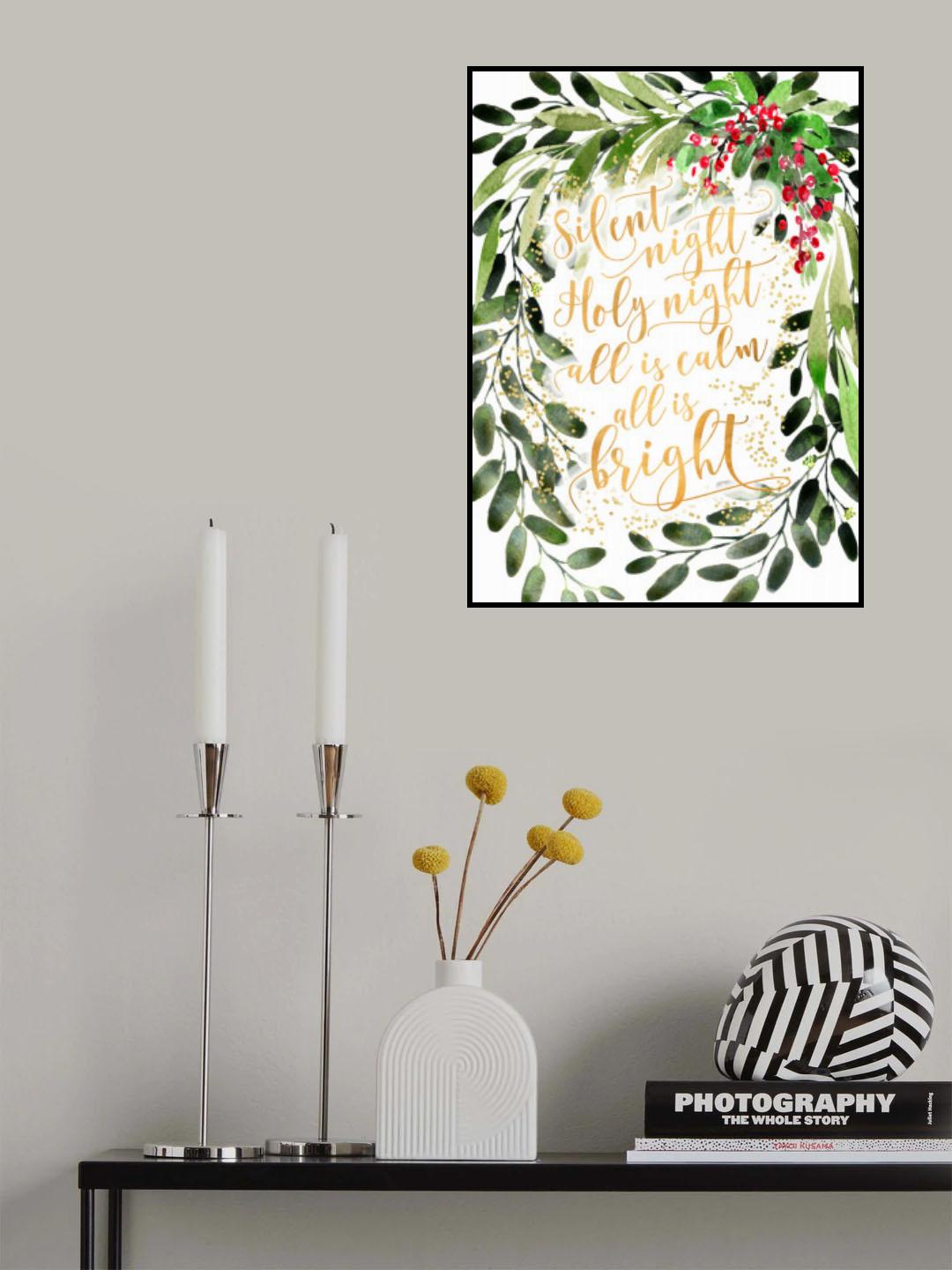 Silent night watercolor bouquet Poster och Canvastavla