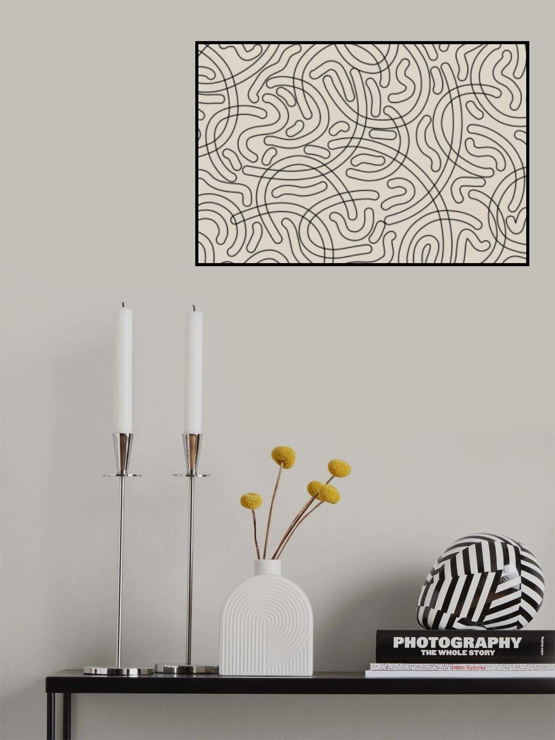 Simple Tube Line Pattern Poster och Canvastavla