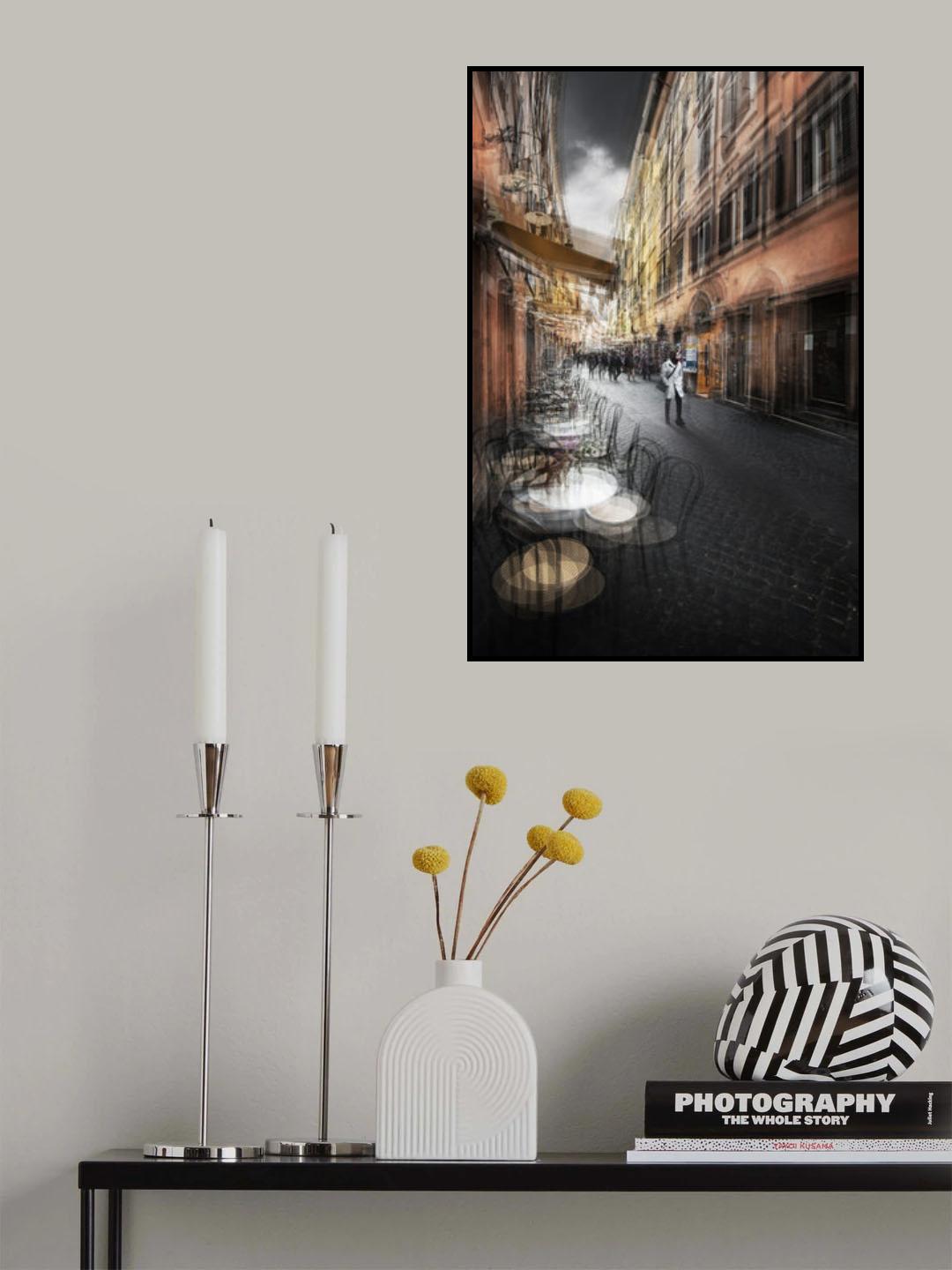 Alley with tables Poster och Canvastavla