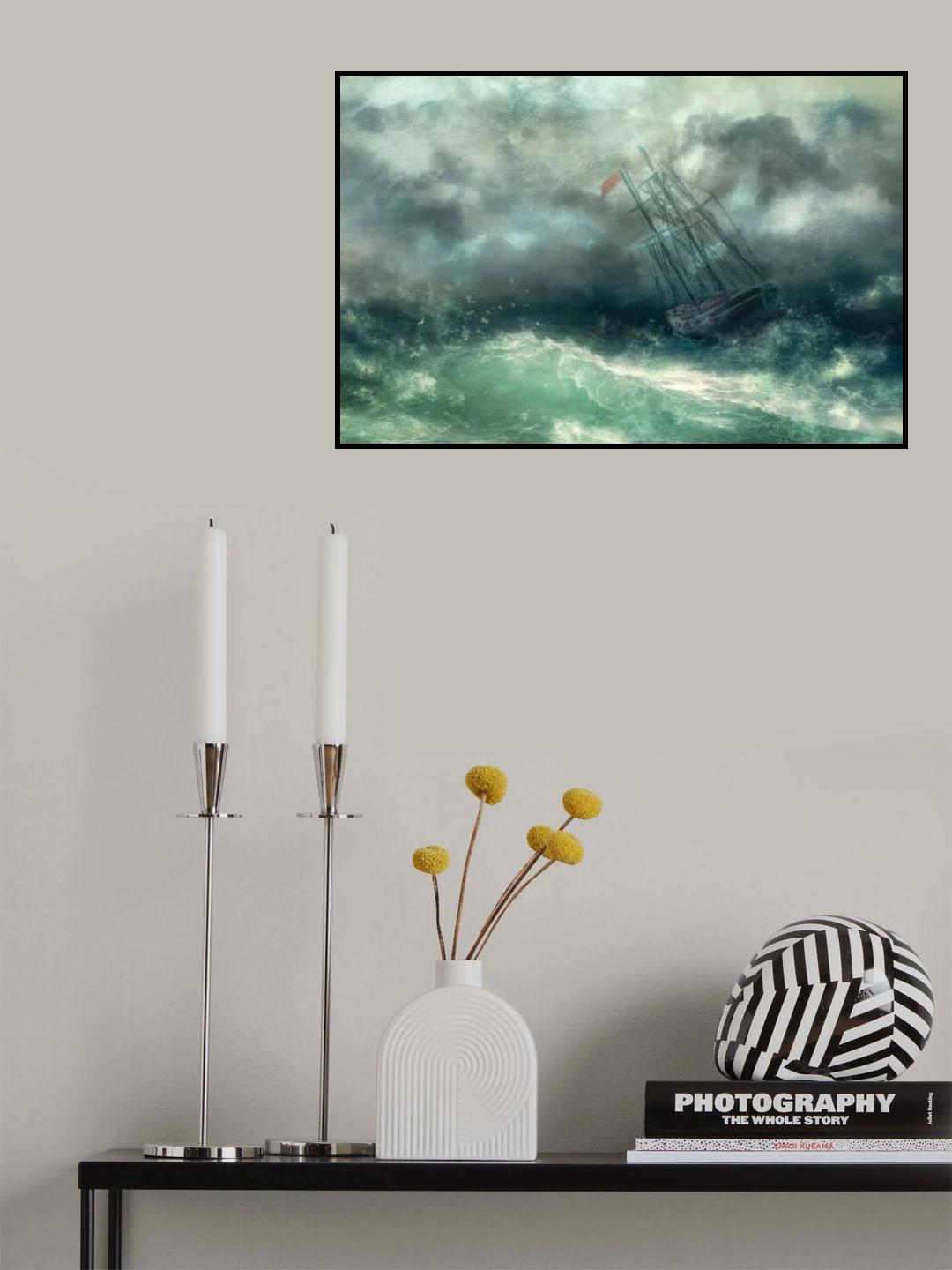 '...a struggle in stormy seas...' Poster och Canvastavla