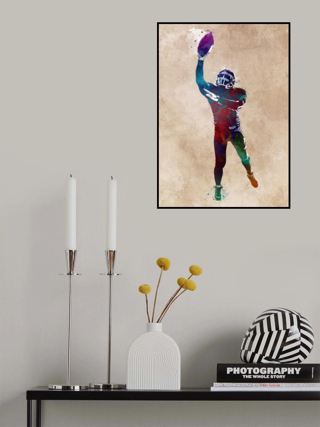 American Football Player Sport Art 9 Poster och Canvastavla