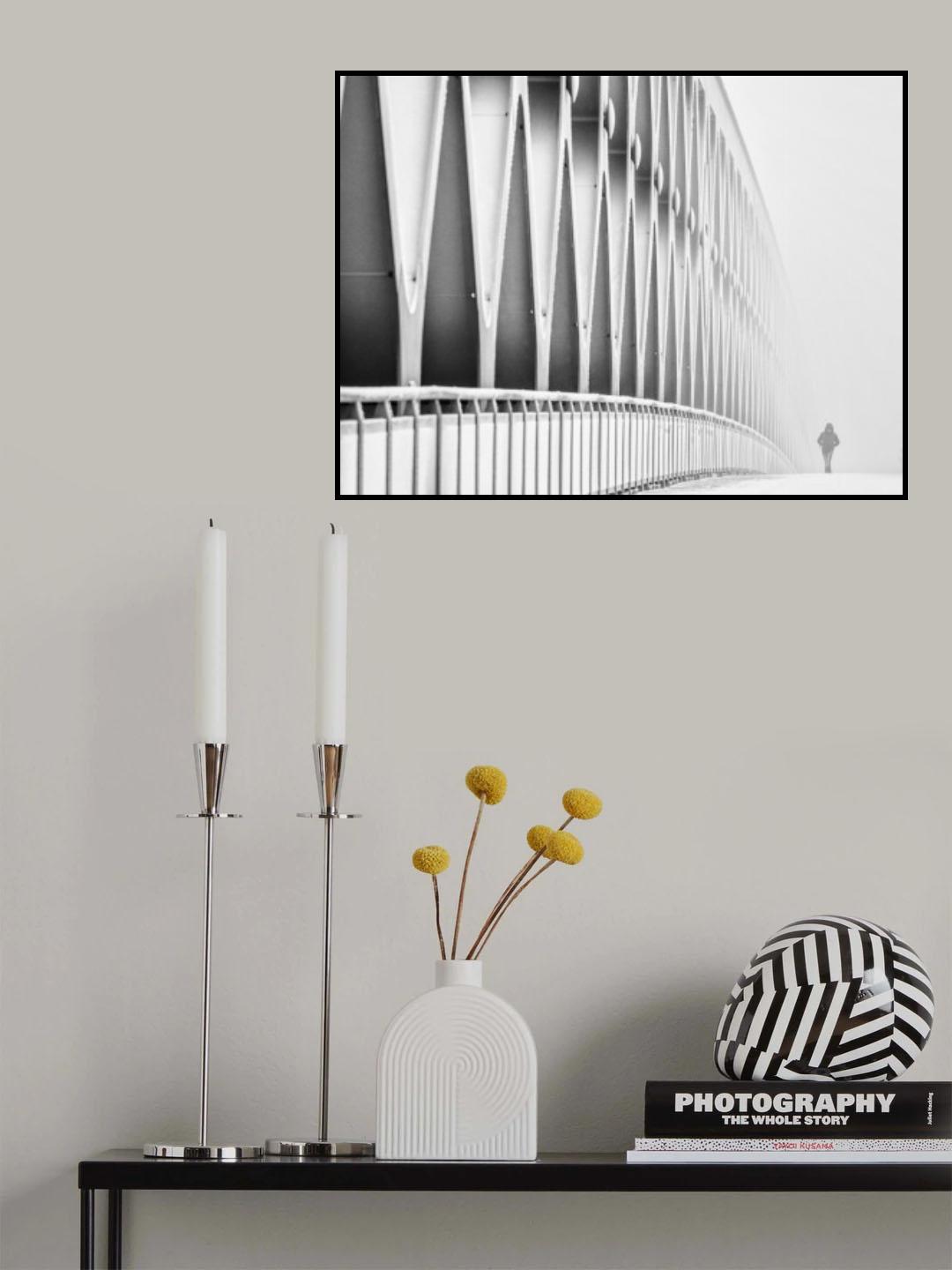 Bridge in fog Poster och Canvastavla
