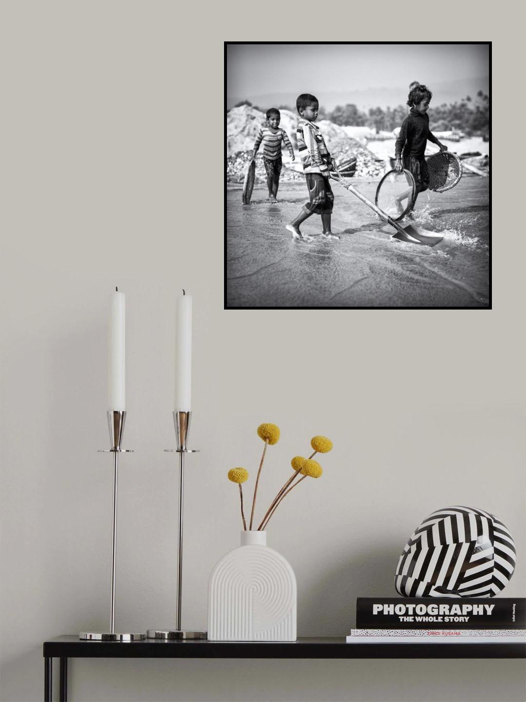Child labor in the stone quarry III Poster och Canvastavla