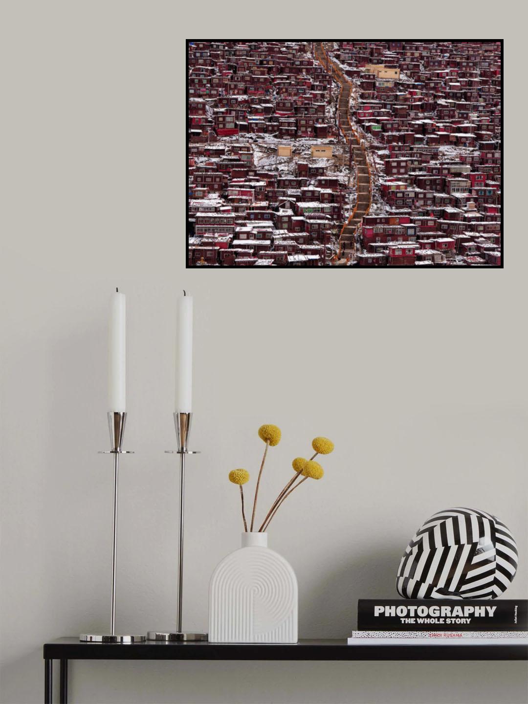 Red and White Poster och Canvastavla