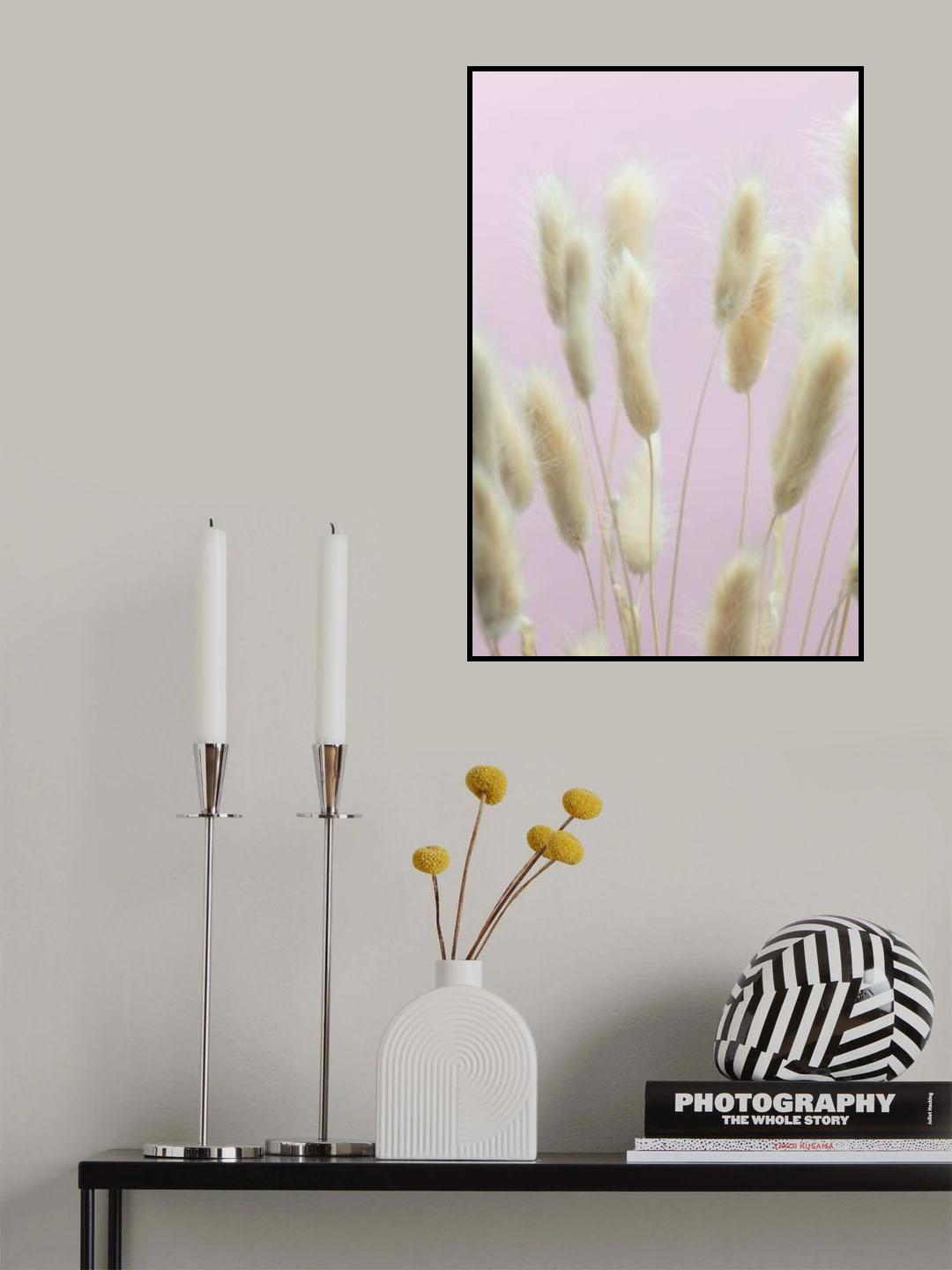 Bunny Grass Pink 01 Poster och Canvastavla