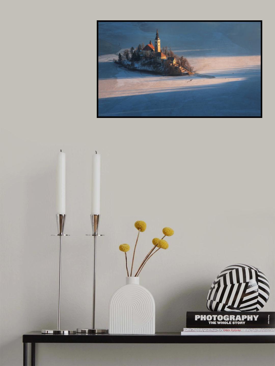 Frozen Lake Bled Poster och Canvastavla