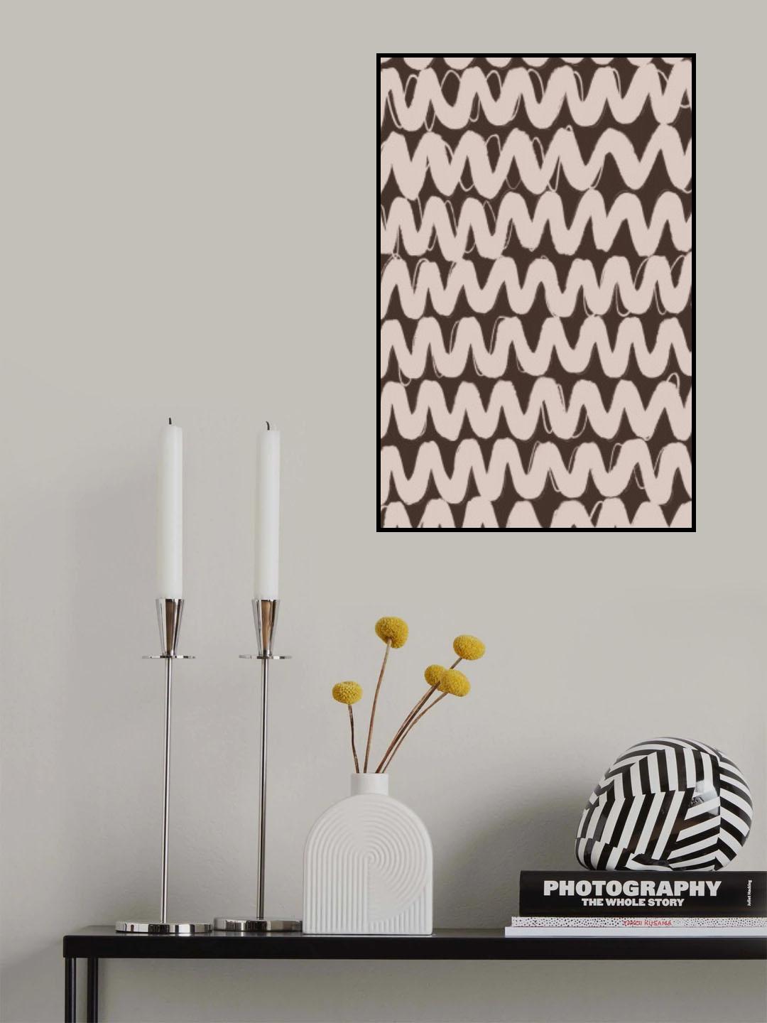 Big Beige ZigZag Pattern Poster och Canvastavla