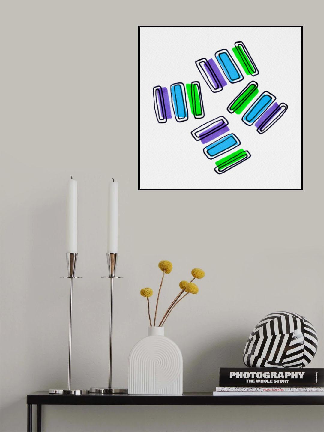 Rectangle Shapes Groupie Blue Green Poster och Canvastavla