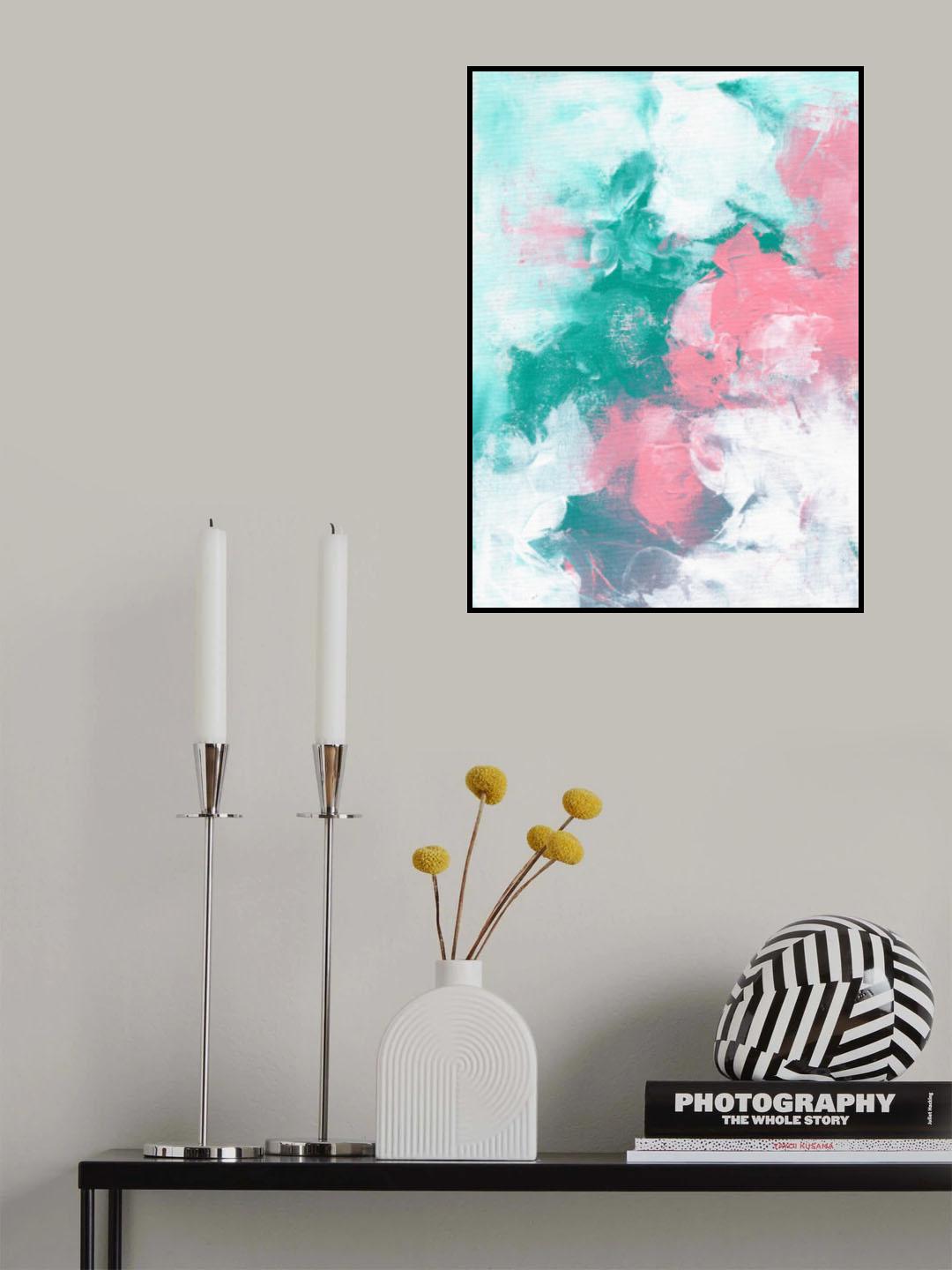 Teal Kiss Poster och Canvastavla