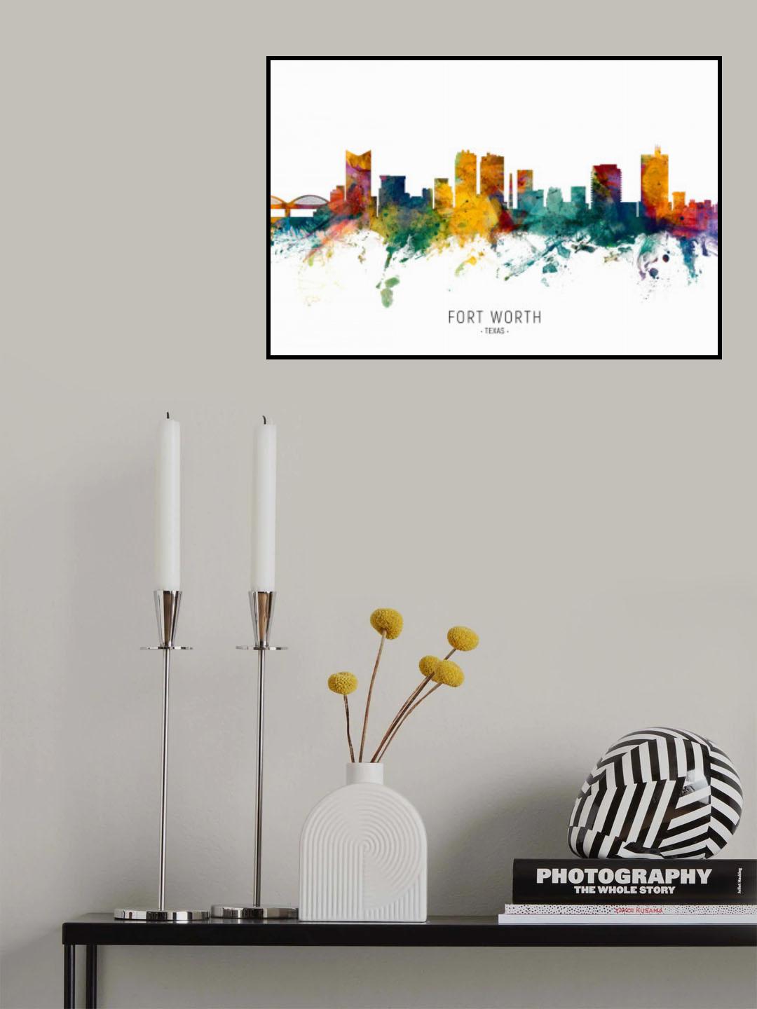 Fort Worth Texas Skyline Poster och Canvastavla