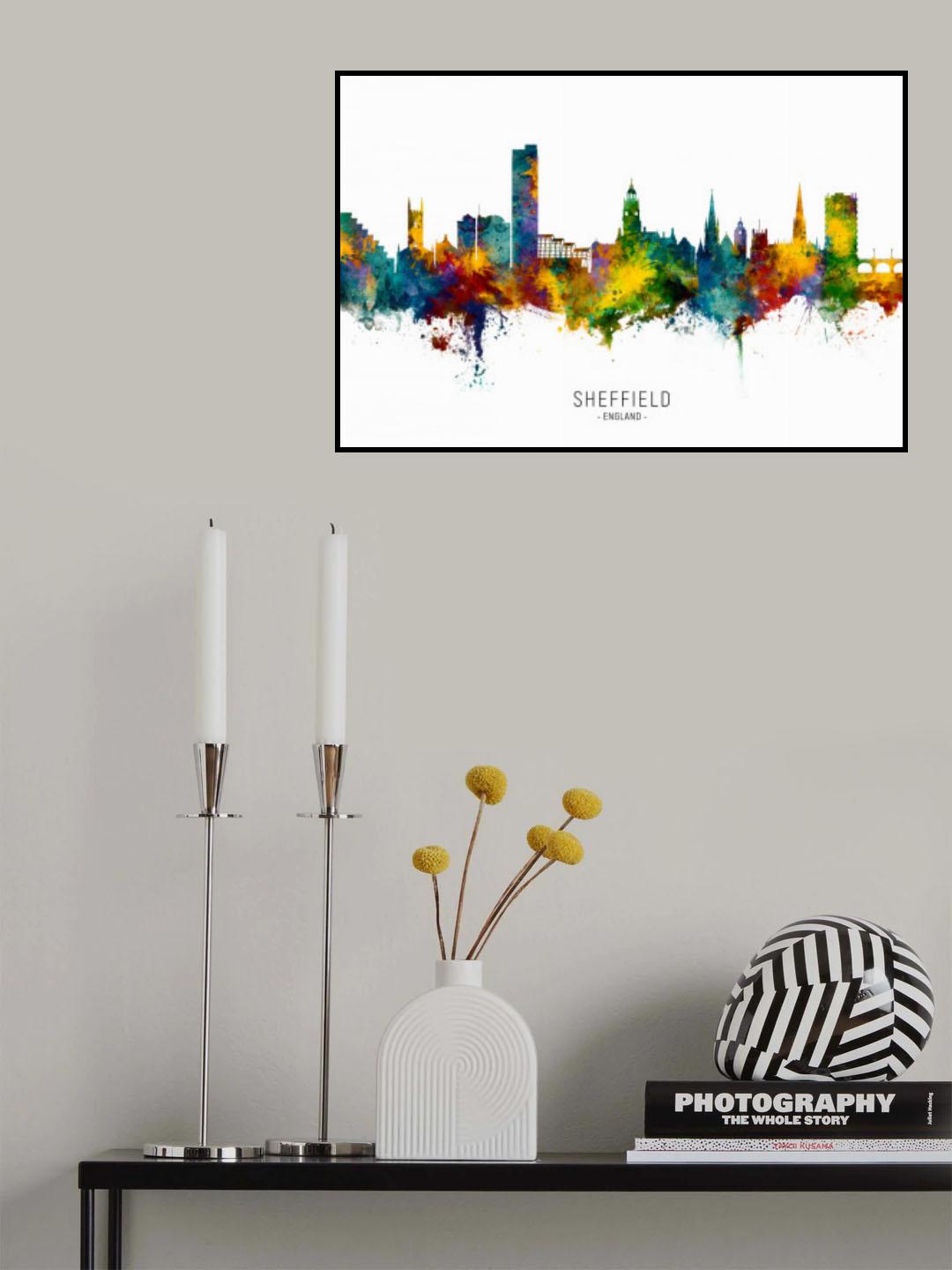 Sheffield England Skyline Poster och Canvastavla