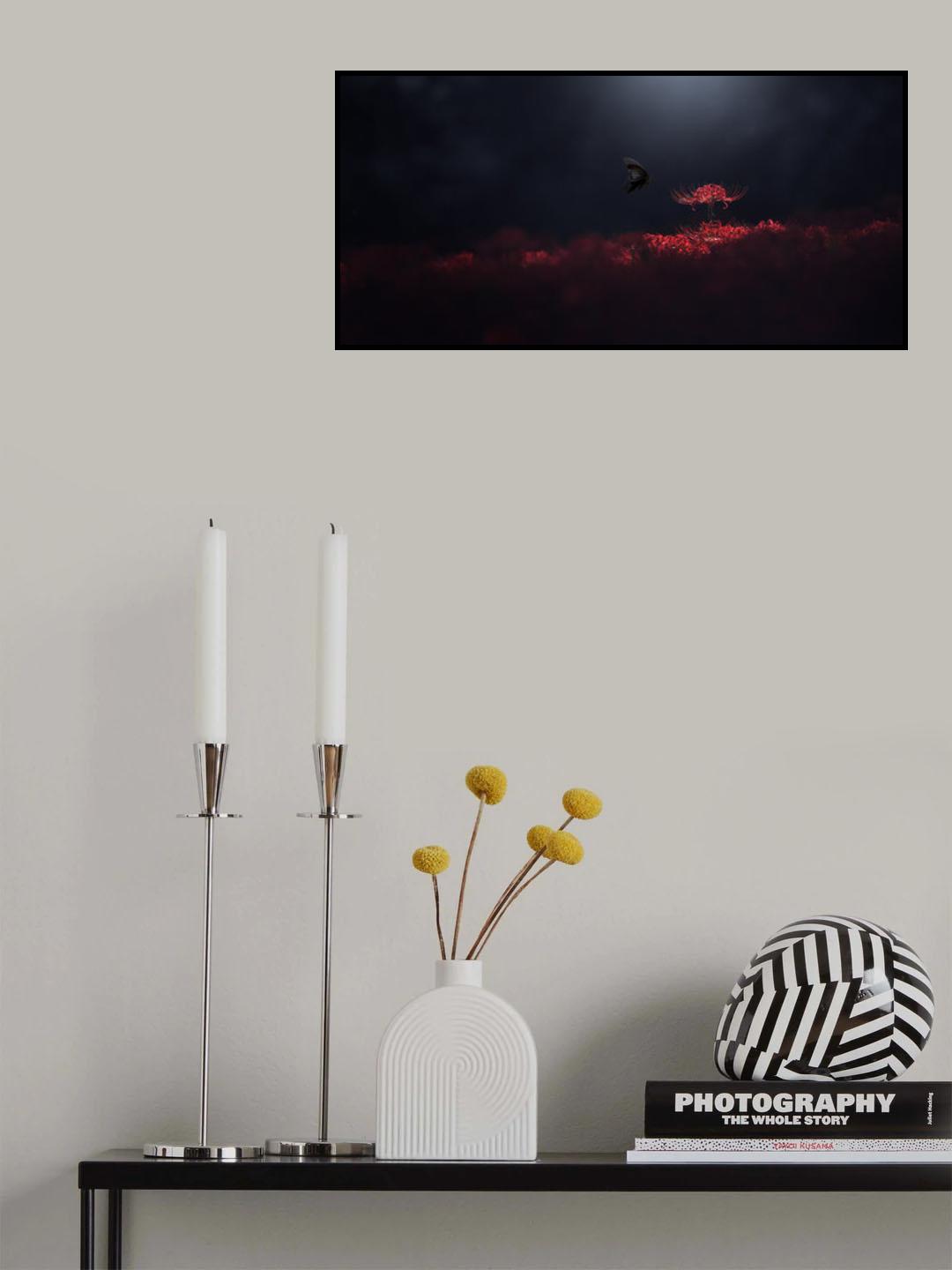 Raven black and red Poster och Canvastavla