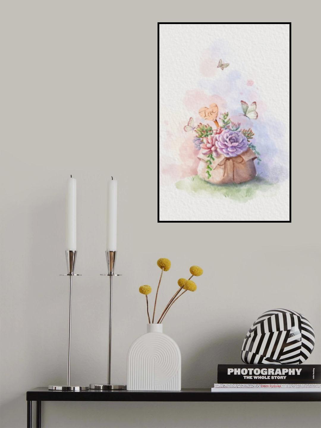Vintage Succulent Poster och Canvastavla