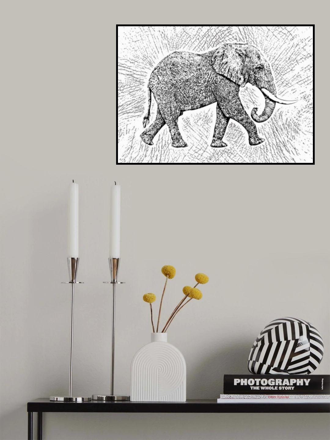 Africa Elephant texture pattern Poster och Canvastavla
