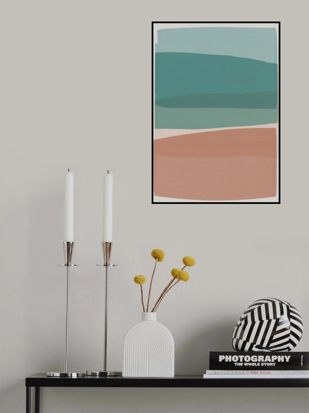 Modern Turquoise and Pink Poster och Canvastavla