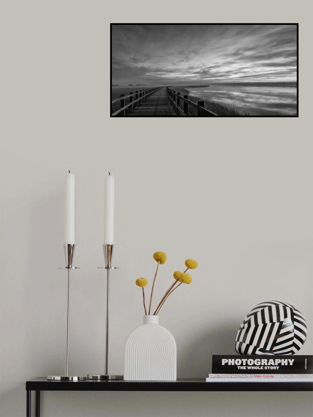 The long wooden footbridge. Dark version. Poster och Canvastavla