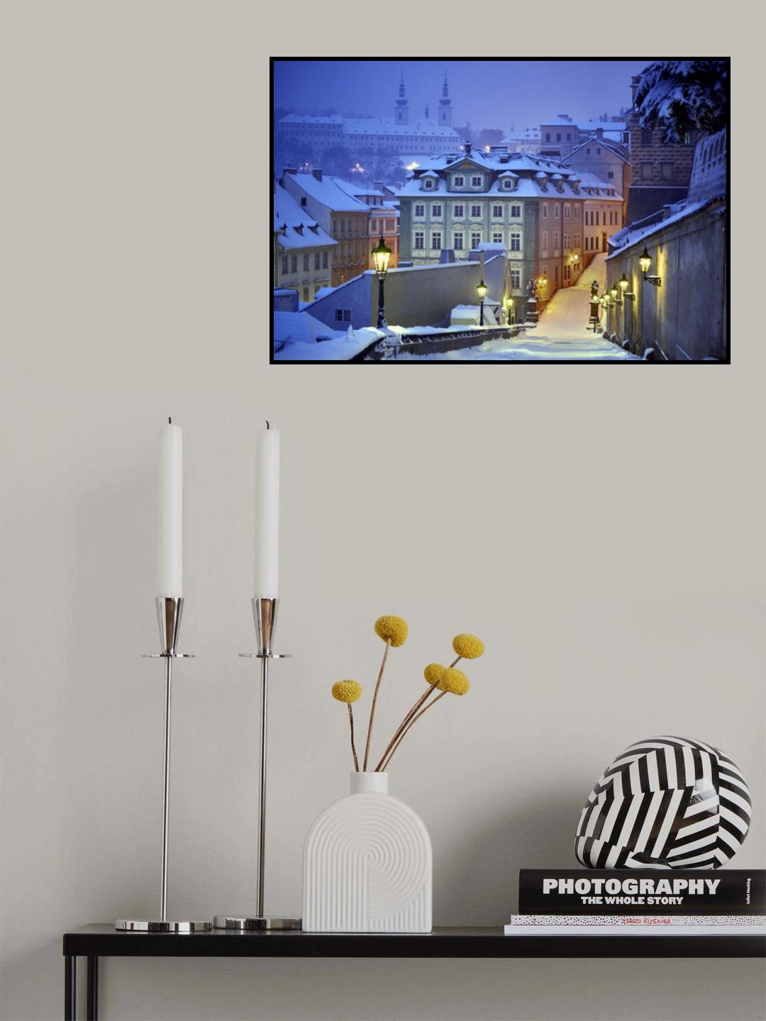 Prague in white Poster och Canvastavla
